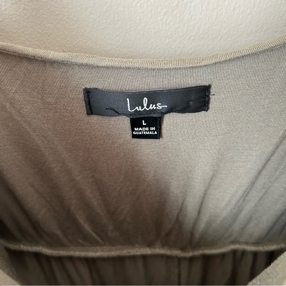 Lulus Watch The Sunset Washed Olive Green Slit Maxi Dress Women’s Size Large - Picture 3 of 6